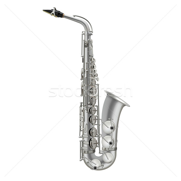 Saxophone isolé blanche musique design noir [[stock_photo]] © lem