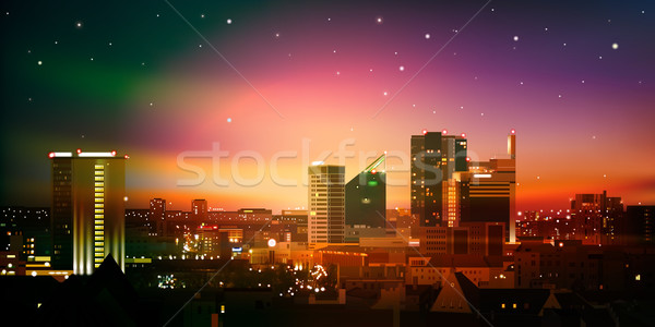 Foto stock: Abstrato · cidade · nascer · do · sol · natureza · estrelas · pôr · do · sol