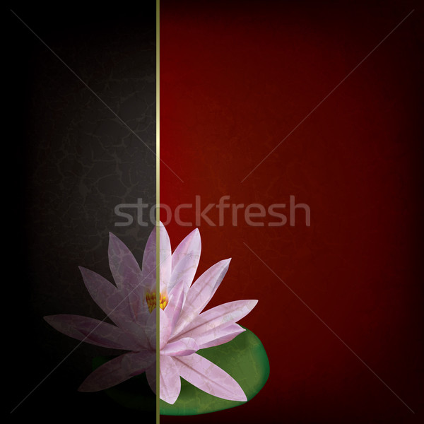 Сток-фото: аннотация · Гранж · цветочный · Lotus · розовый · красный