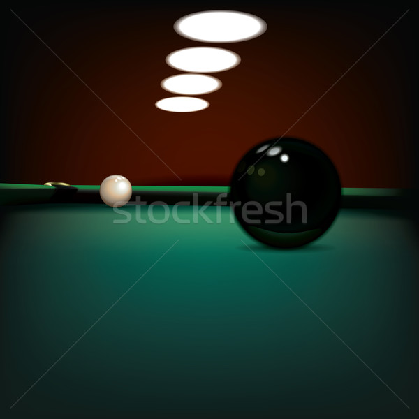 Abstrakten Illustration Billard Kugeln grünen Tuch Stock foto © lem