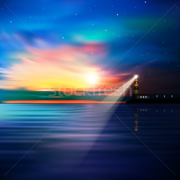 abstract ocean background with lighthouse Stock photo © lem