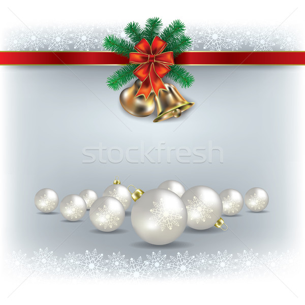 Zdjęcia stock: Christmas · dekoracje · streszczenie · biały · powitanie · drzewo