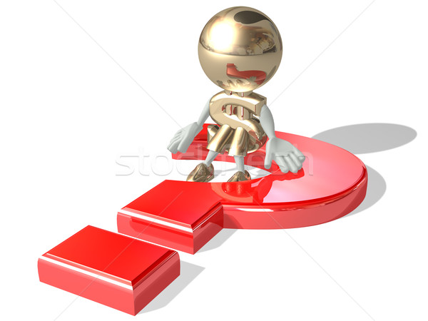 Dollar groß rot Frage isoliert 3D Stock foto © lem