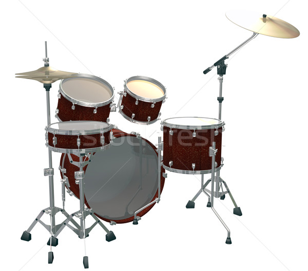 Drum odizolowany biały muzyki tle Zdjęcia stock © lem