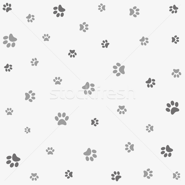 Seamless animal pattern of paw footprint Stock photo © lemony