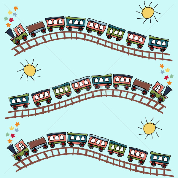 Tren patrón flores resumen diseno arte Foto stock © lemony