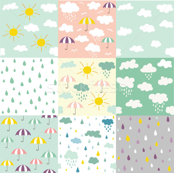 Regen Wolken Blume Stoff kid Stock foto © lemony