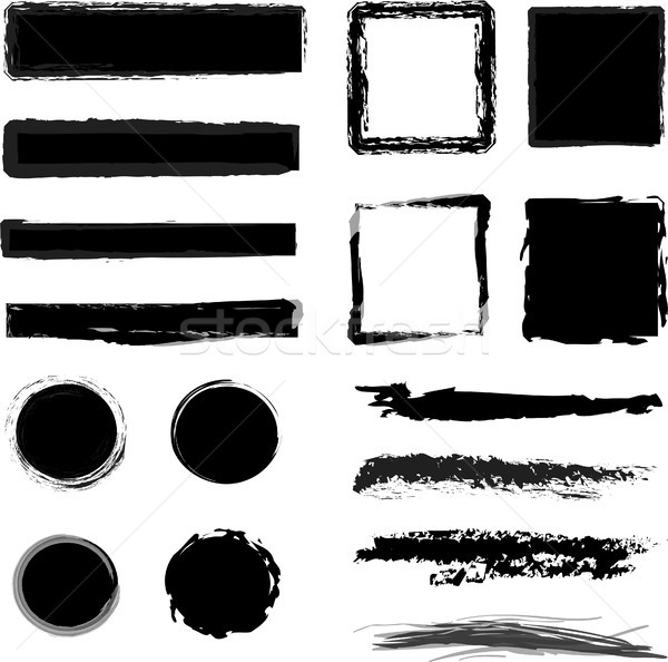 ブラシ セット 血液 グループ 印刷 黒 ストックフォト © lemony
