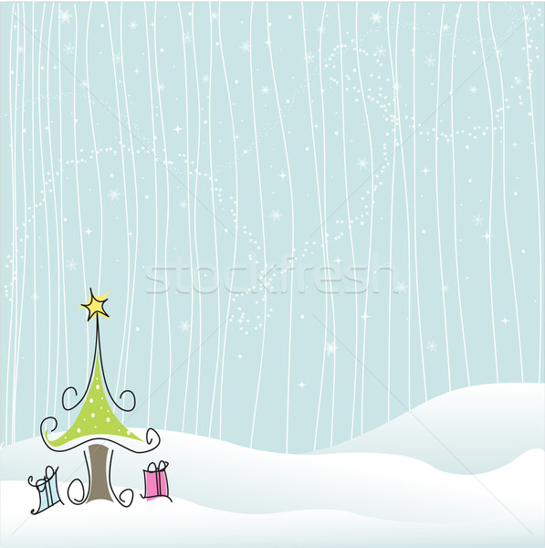聖誕節 天空 嬰兒 孩子 雪 商業照片 © lemony