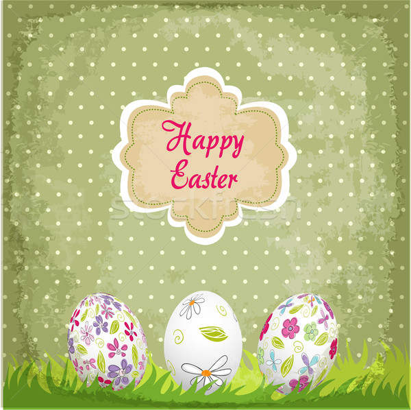 Feliz pascua Pascua resumen diseno tejido wallpaper Foto stock © lemony