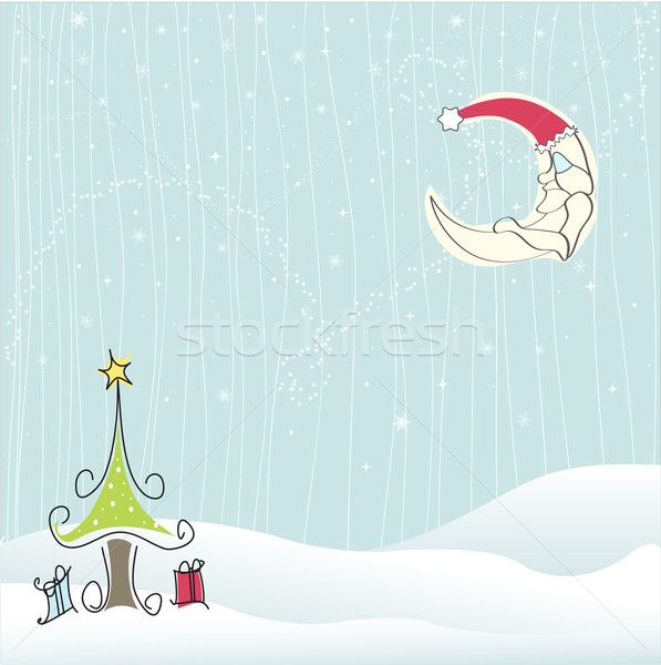 聖誕節 天空 嬰兒 孩子 雪 商業照片 © lemony