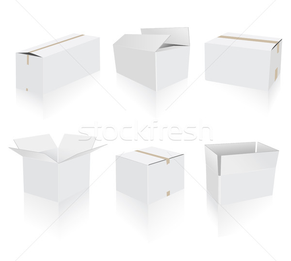 Blanco cajas establecer mail tarjeta almacén Foto stock © lemony