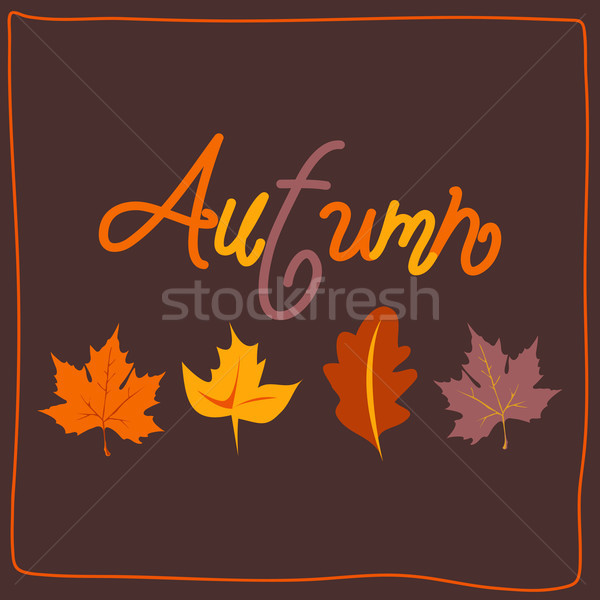 Stock photo: Hello Autumn. Autumn leaves background