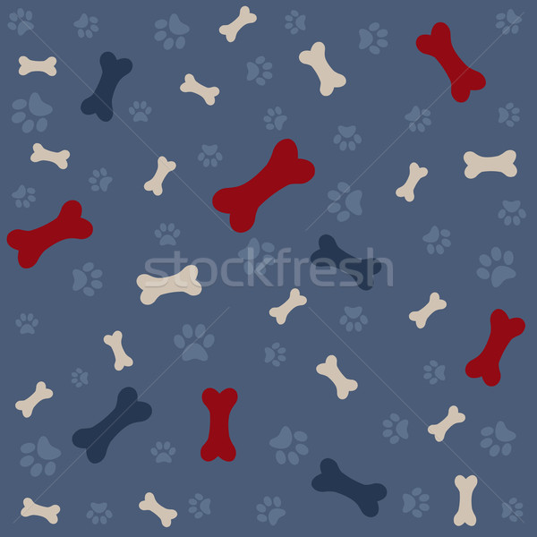 Background with dog paw print and bone Stock photo © lemony