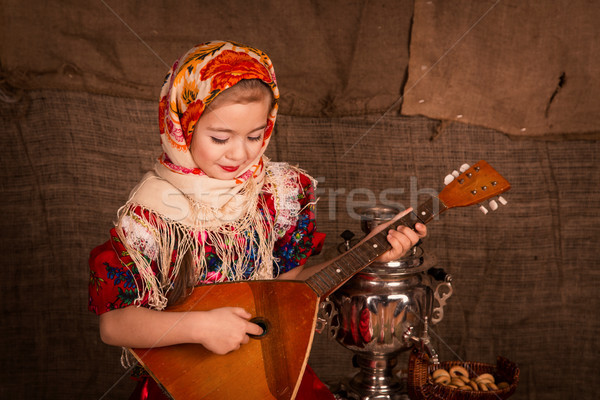 Beautiful russian girl in a shawl  Stock photo © Len44ik