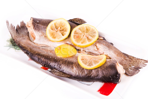 Trout with lemon cooked in a steamer. Healthy food concept. Stock photo © Len44ik