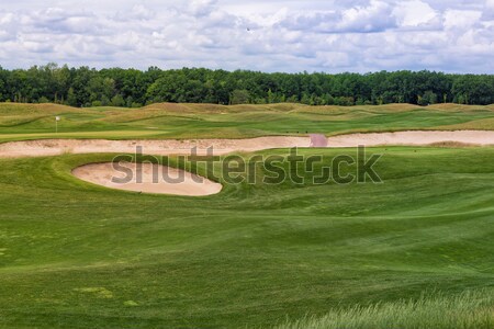 Perfect wavy green ground on a golf course Stock photo © Len44ik