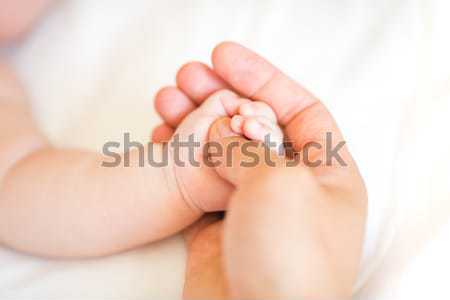 Stock foto: Vater · halten · Hand · neue · geboren · Sohn
