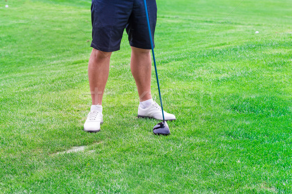 Low section of golf player ready to hit the ball Stock photo © Len44ik