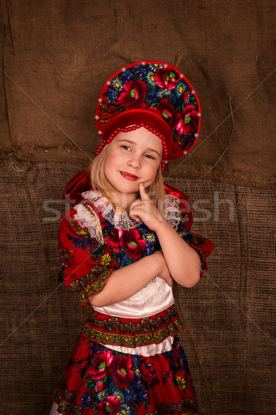 Beautiful little girl in national costume Stock photo © Len44ik