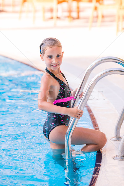 Cute little girl in swimming pool Stock photo © Len44ik