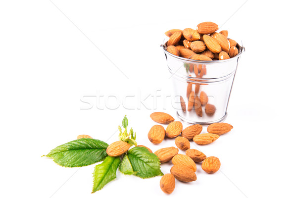 Almonds in a backet Stock photo © Len44ik