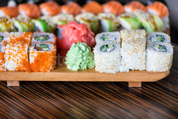 Sushi servido placa restaurante Foto stock © Len44ik