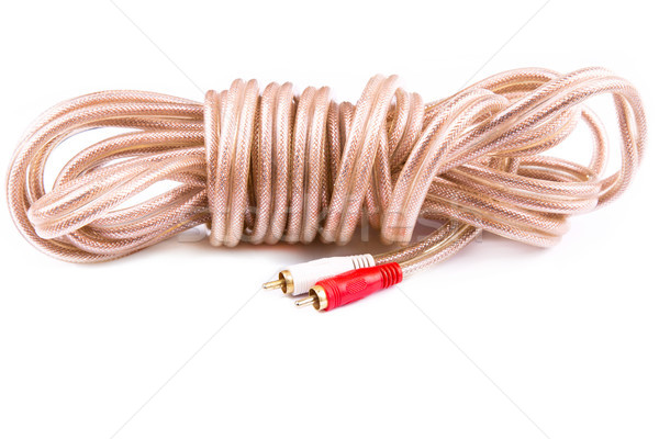 Kabel isoliert weiß Technologie Metall Zeichen Stock foto © Len44ik