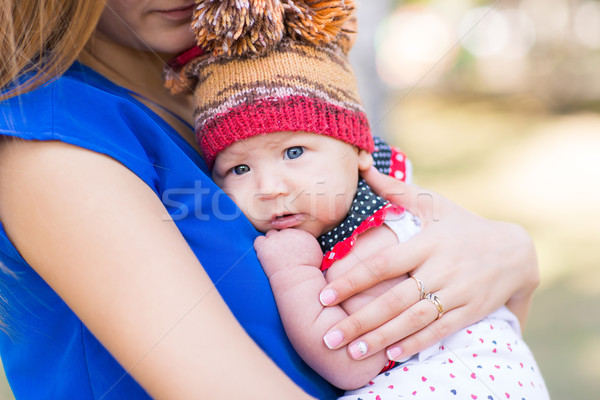 Mooie moeder baby outdoor buitenshuis natuur Stockfoto © Len44ik