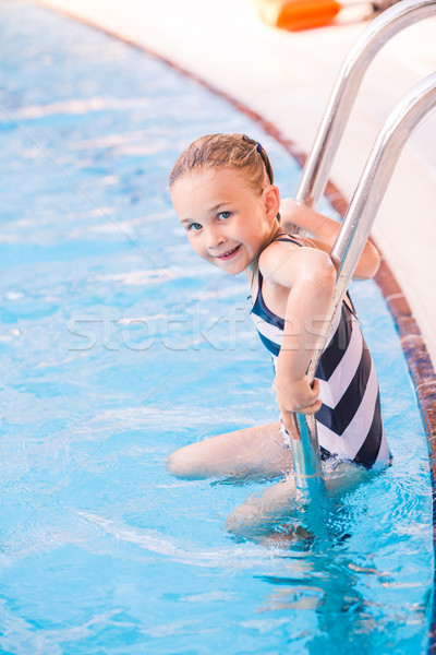 Cute little girl in swimming pool Stock photo © Len44ik