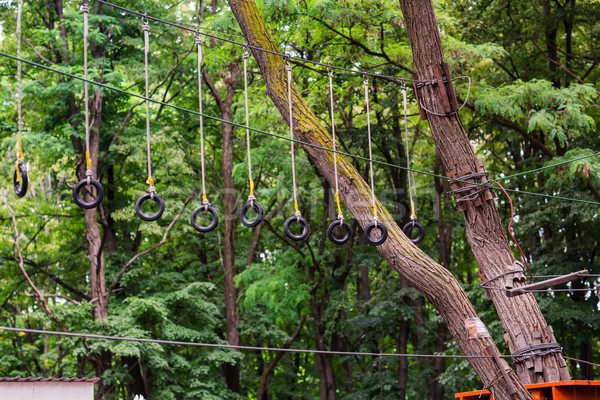 Adventure climbing high wire park Stock photo © Len44ik
