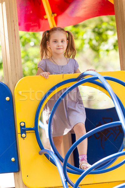 Mooie meisje outdoor speeltuin zomertijd meisje Stockfoto © Len44ik