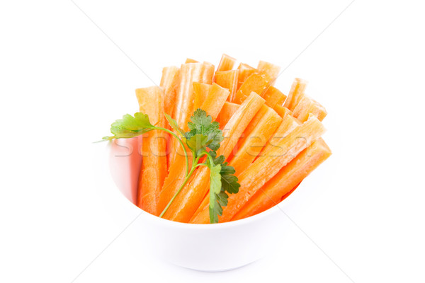 Fraîches juteuse carotte coupé prêt manger Photo stock © Len44ik