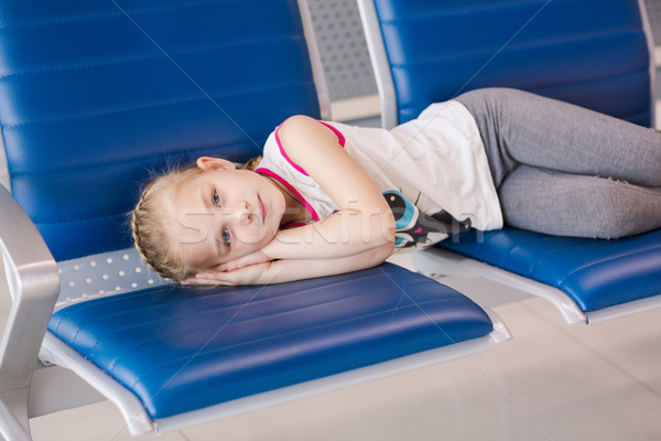 Müde warten Flug innerhalb Flughafen internationalen Stock foto © Len44ik
