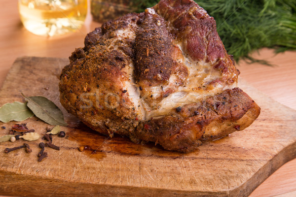Stock photo: Grilled pork steak meat