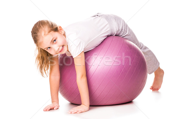 Sportive girl on a fit ball  Stock photo © Len44ik