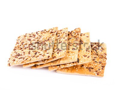Tápláló kekszek gabonapehely izolált fehér egészséges étrend Stock fotó © Len44ik