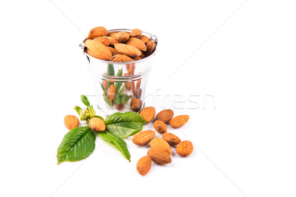Almonds in a backet Stock photo © Len44ik