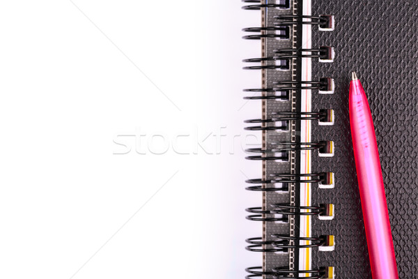 Jegyzet könyv jegyzetel toll izolált fehér Stock fotó © Len44ik