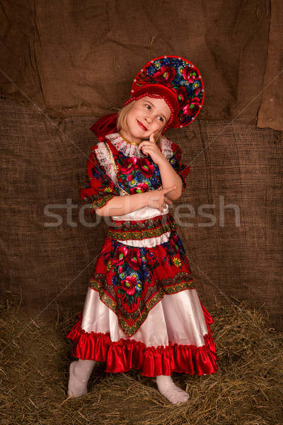 Beautiful little girl in national costume Stock photo © Len44ik