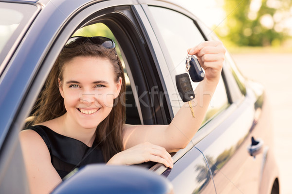 Beautiful businesswoman driving in the car Stock photo © Len44ik
