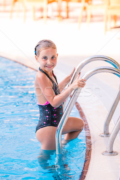 Cute little girl in swimming pool Stock photo © Len44ik