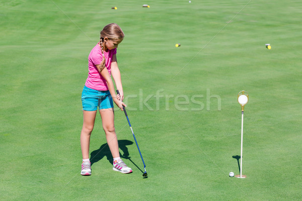 Stok fotoğraf: Golf · topu · yeşil · alan · mükemmel · dalgalı · zemin