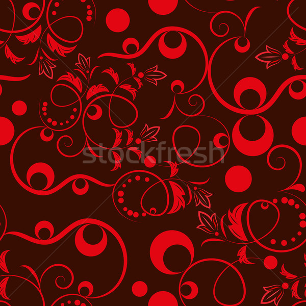 Sombre rouge floral modèle route [[stock_photo]] © lenapix