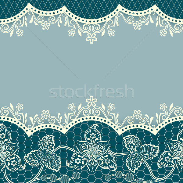 Abstract blue floral vintage card design with copy space. Stock photo © lenapix