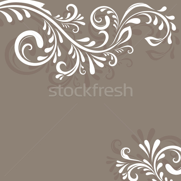 Beige vector background with floral ornament Stock photo © lenapix