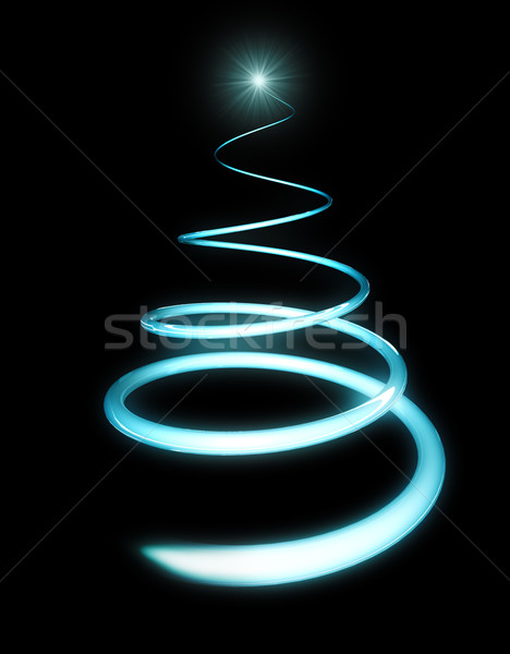 Abstract Christmas tree on black background. Stock photo © lenapix