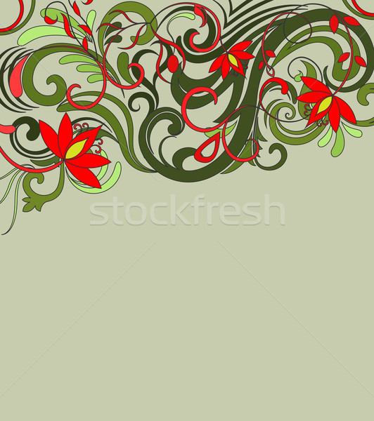 Flower ornament in pencil drawing style vector background. Stock photo © lenapix