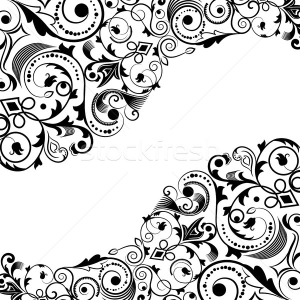 Negru alb colţ vector ornament spatiu copie Imagine de stoc © lenapix