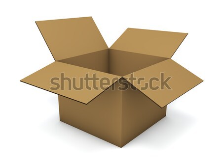 Empty cardboard box isolated on white background. Stock photo © lenapix